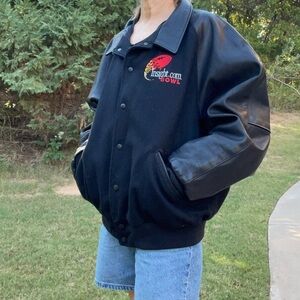 Vintage Dehen Jackets Wool and Leather Varsity Jacket